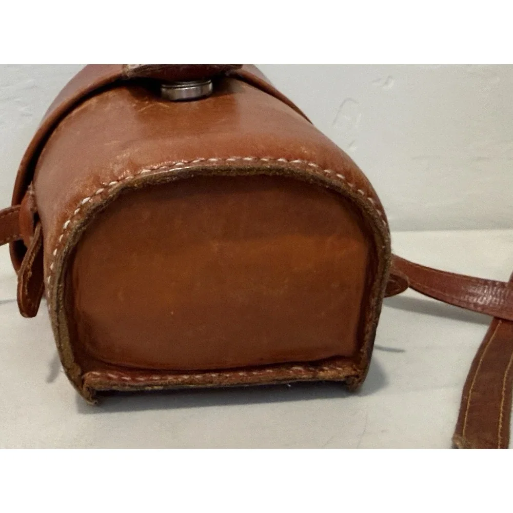 Vintage Genuine Leather Motorcycle/Bicycle Handlebar Saddlebag & Shoulder Strap